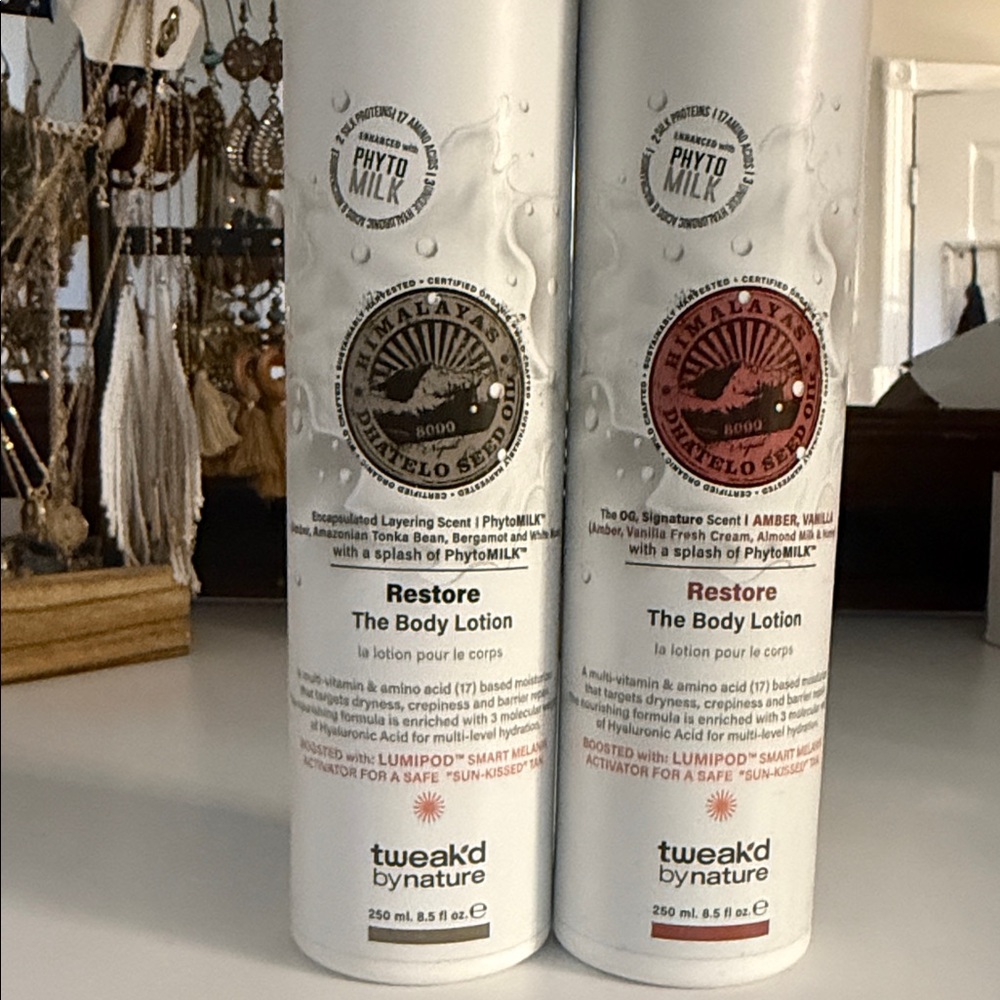Tweak'd by Nature Restore Body Lotion Duo - White with Gold & Red Labels